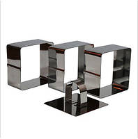 Квадрат для гарніру з пресом 8х4 см, набір 3 шт