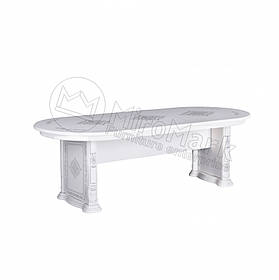 Стіл столовий розсувний у вітальню Чикаго Білий Глянець Міромарк