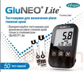 Тест-смужки до глюкометру GluNEO Lite (50), фото 1
