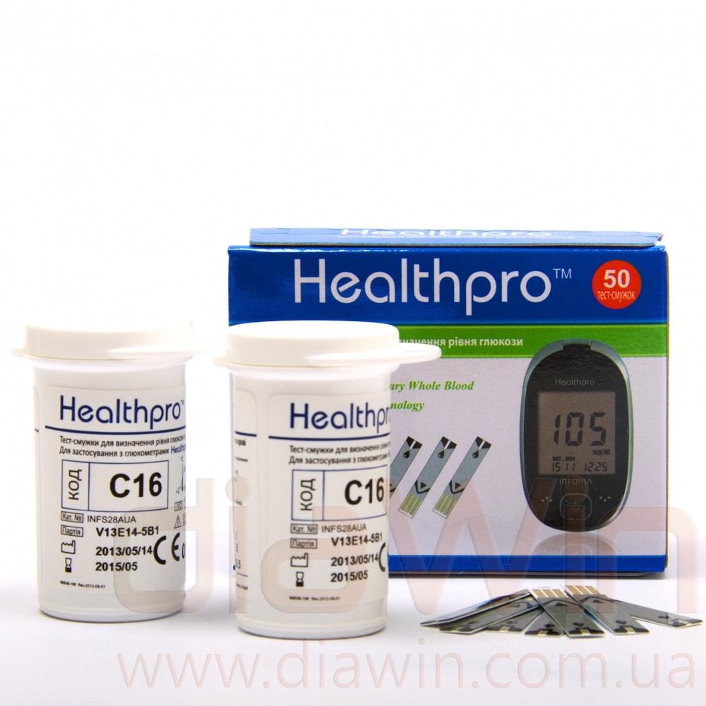 Тест-смужки до приладу Healthpro 2 банки по 25шт, фото 1