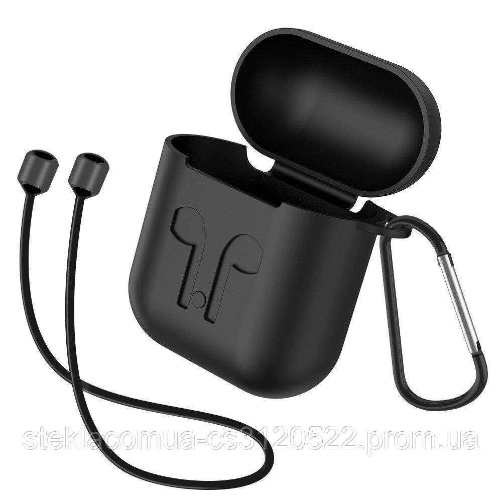 Чохол для навушників AirPods Case Silicone Bright Black