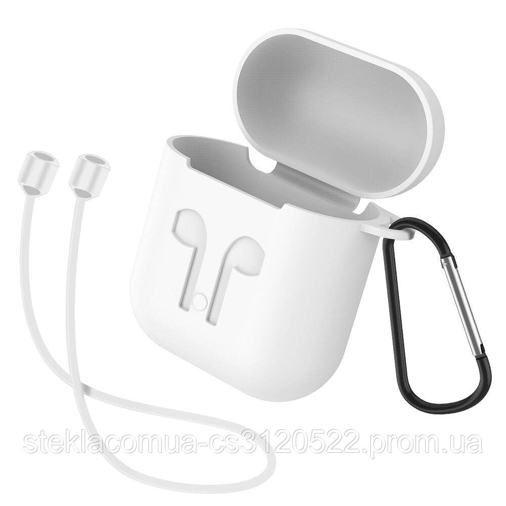 Чохол для навушників AirPods Case Silicone Bright White