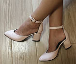 Комфортні туфлі Limoda з натуральної шкіри босоніжки на підборах 6 см дуже гарні колір пудра, фото 10