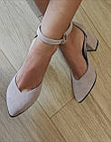 Комфортні туфлі Limoda з натуральної шкіри босоніжки на підборах 6 см дуже красиві колір марсала, фото 9