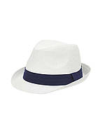 Плетеная шляпа MARC&ANDRE белая с синей лентой