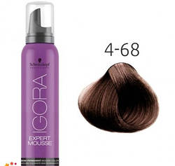 Тонувальний мус для волосся Schwarzkopf Professional Igora Expert Mousse 100 мл 4-68 Середній коричневий шоколадний червоний