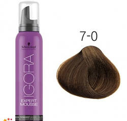 Тонувальний мус для волосся Schwarzkopf Professional Igora Expert Mousse 100 мл 7-0 Середній русявий натуральний