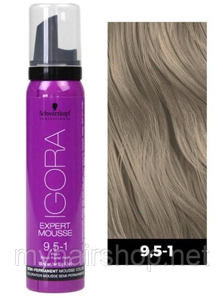 Тонувальний мус для волосся Schwarzkopf Professional Igora Expert Mousse 100 мл 9.5-1 Світлий блондин пастельний сандре