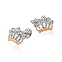 Сережки-гвіздки з срібла «Корона» від Юр'їв арт. 65/1 с