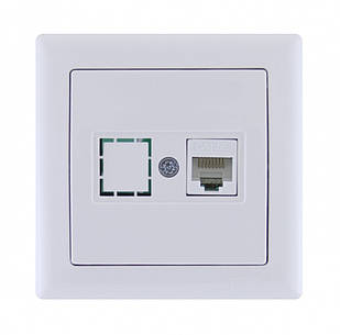 Розетка комп'ютерна RJ45 (Cat5e) серія BOLERO (білий) IEK РК01-00-0-ББ