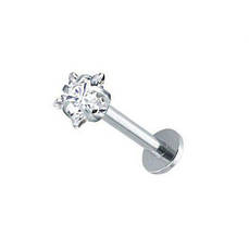 Лабрет з каменем "Зірка", медична сталь