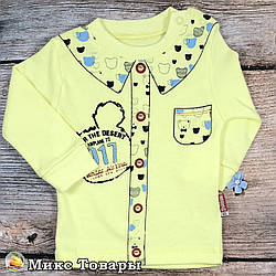 Кофточка з горлом на кнопках для дівчинки і хлопчика Розміри: 62,68,74,80 см (8614-2)