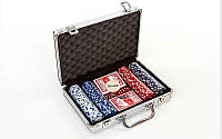 Набор для покера 200 фишек в алюминиевом кейсе Poker Game Set 2056
