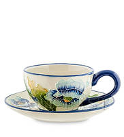 Порцелянова чайна пара "Блакитні маки" (Pavone) BS-243, фото 2