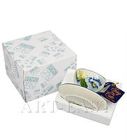 Порцелянова чайна пара "Блакитні маки" (Pavone) BS-243, фото 4