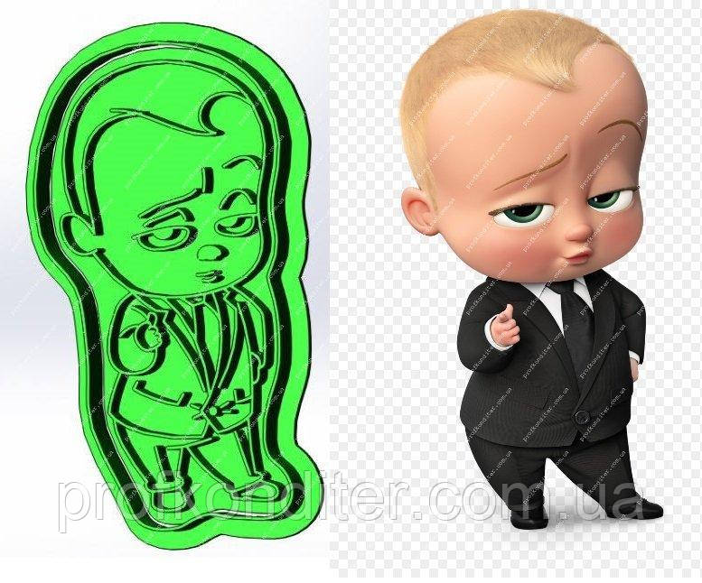 Пластикова вирубка з відбитком "Бебі-бос", 10см, фото 1