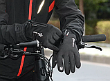 Велосипедні рукавички сенсорні Рокброс вітрозахисні чорні, фото 2