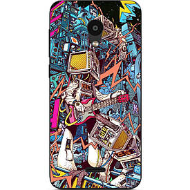 Чохол силіконовий з картинкою для Meizu C9 Робот з гітарою