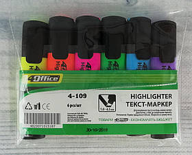 Маркер Текстовий Набір №4-109 6 кол. 11671Ф 4Office