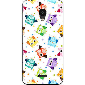 Бампер силіконовий чохол з картинкою для Meizu C9 Різнокольорові сови