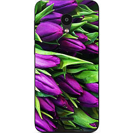 Бампер силіконовий чохол з картинкою для Meizu C9 Тюльпани