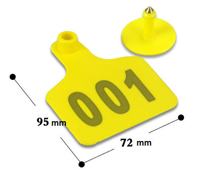 Вушні бирки для корів 95х72мм.(з номером), фото 1