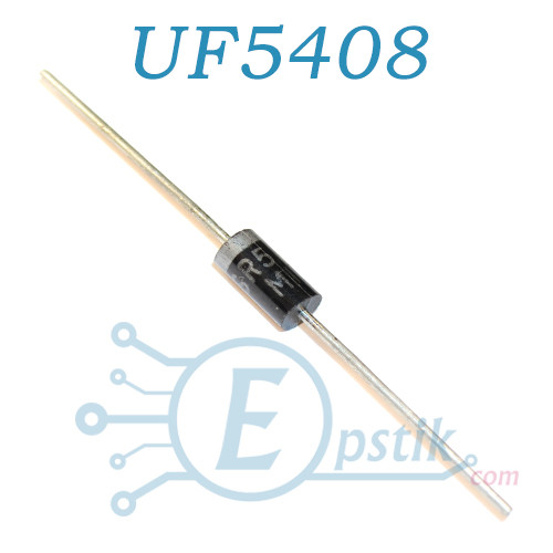 UF5408, ультрабыстрый випрямний діод, 50-1000В, 3А, DO201