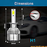 2шт Автолампи H1 Turbo LED 6000K світлодіодні LED лампочки краще за галогенові ксенон, фото 5