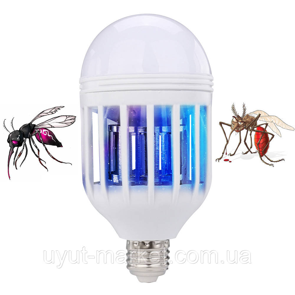 Антимоскітна лампочка від комарів 2 в1, Е27 9Вт