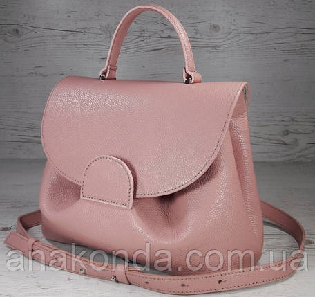 553 Натуральна шкіра, Сумка жіноча рожева ніжно-рожева шкіряна. На кнопковому замку. Шкіряна сумка шкіряна., фото 1