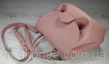 553 Натуральна шкіра, Сумка жіноча рожева ніжно-рожева шкіряна. На кнопковому замку. Шкіряна сумка шкіряна., фото 3