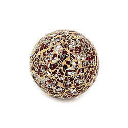 Куля для декору з червоними та коричневими осколками HS