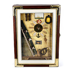 Настінна ключниця годинник дерев'яний у морському стилі
