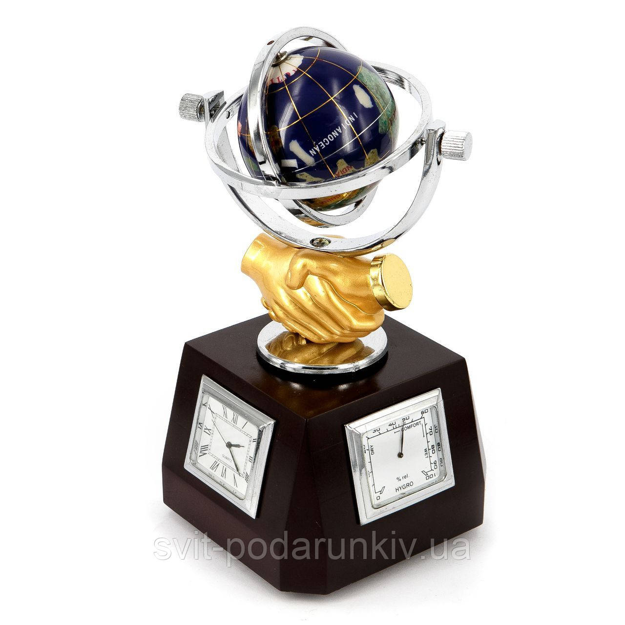 Сувенірний глобус із годинником, гігрометром і термометром XLS616В, фото 1