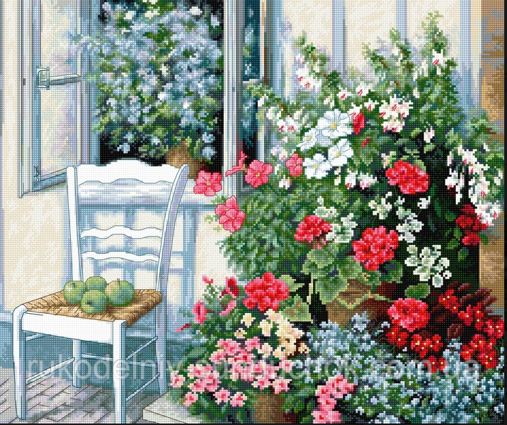 Набір для вишивання хрестом "Luca-s" BU4017 Тераса з квітами, фото 1