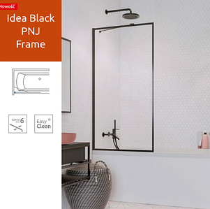 Шторка для ванни Idea Black Frame PNJ