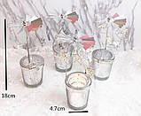 Підсвічник-карусель Кішки на місяці Срібло / Декоративний підсвічник металевий скляний, фото 6