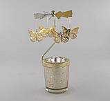 Підсвічник-карусель обертовий Чарівний метелик золото, фото 2