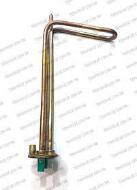 Тен мідний гнутий на фланці ø48мм TW 1,5 кВт для горизонтальних бойлерів ARTI з місцем під анод М5 (Італія)