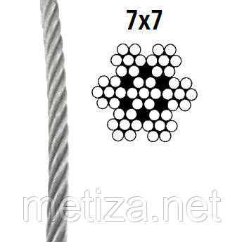 Трос нержавіючий 7X7 ART.-NR. 8379 A4 12мм 250 м.