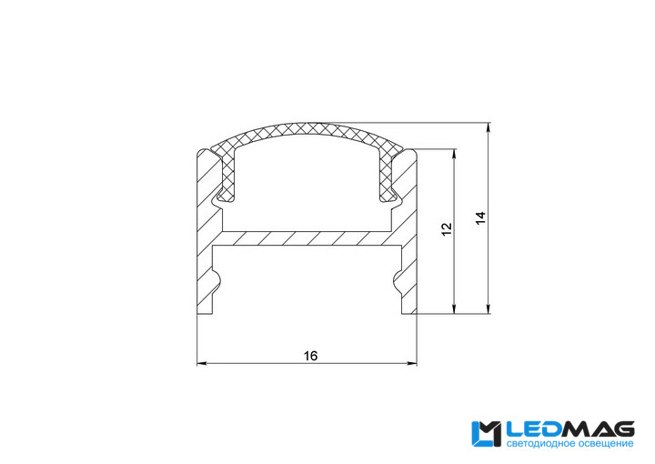 Профиль для светодиодной ленты накладной LPS-12 с рассеивателем - фото 10 - id-p24661137
