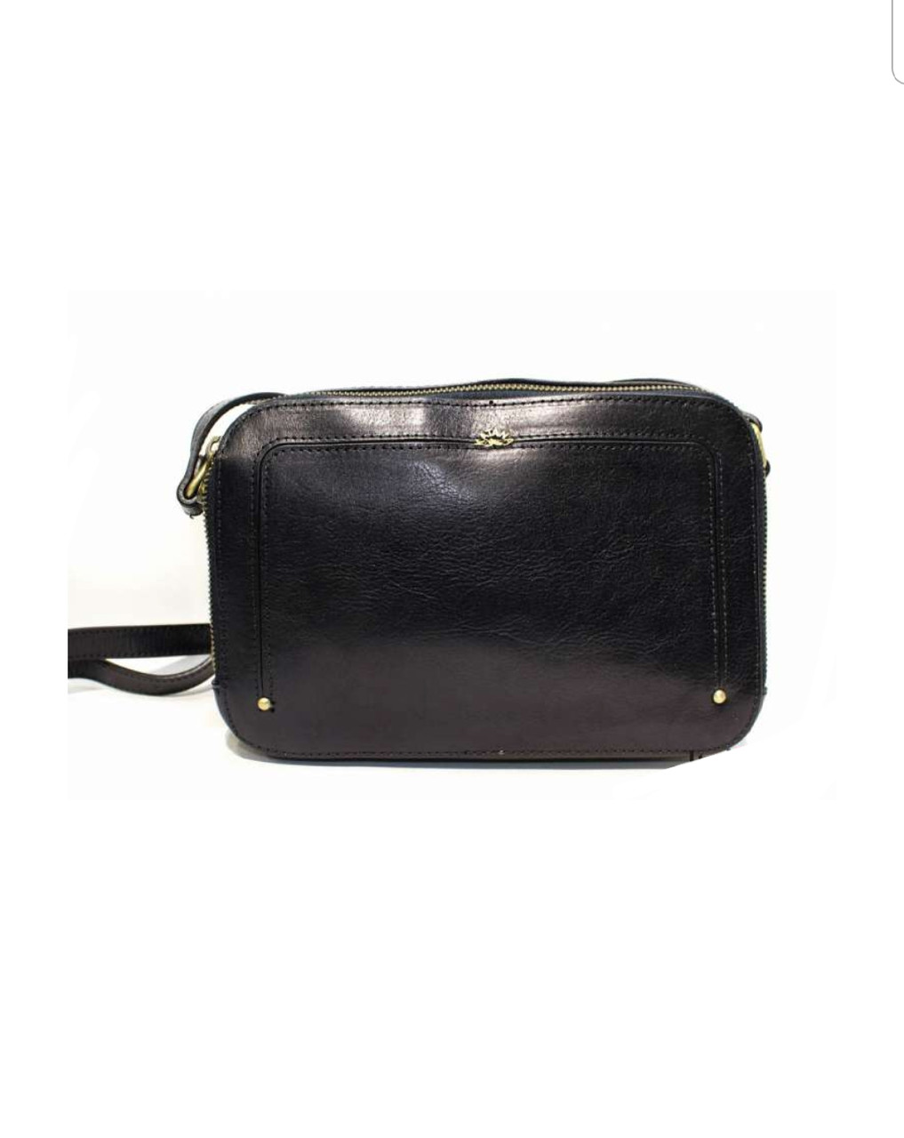 Жіноча сумочка з натуральної шкіри міська молодіжна Katana чорного кольору