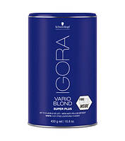 Беспылевой порошок, освітлення до 8 рівнів (білий)IGORA Vario Blond Super Plus, 450 g