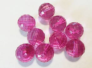 Бусини акрил "Велика куля" малиновий 30 мм