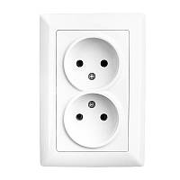 Розетка подвійна біла Lectris