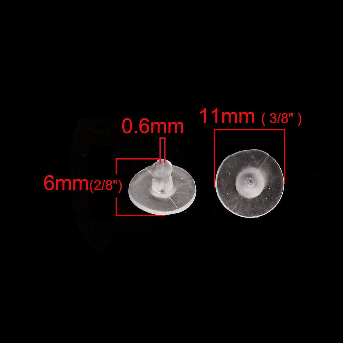 Заглушка для сережок , Силікон, Конічна форма, Колір: Білий, 11 mm x 6 mm, ціна за 1 штуку, фото 1