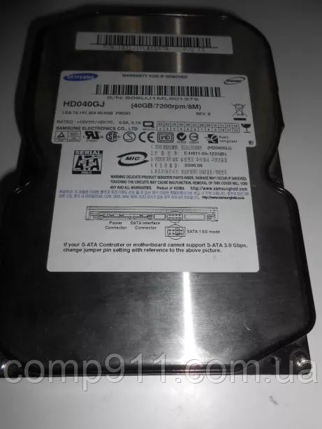Жорсткий диск для комп'ютера 3,5 Samsung HD040GJ 40GB Sata., фото 1