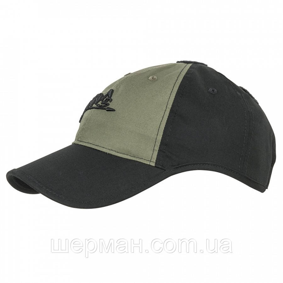 Бейсболка Helikon-Tex® LOGO - PolyCotton Ripstop - чорна/олива