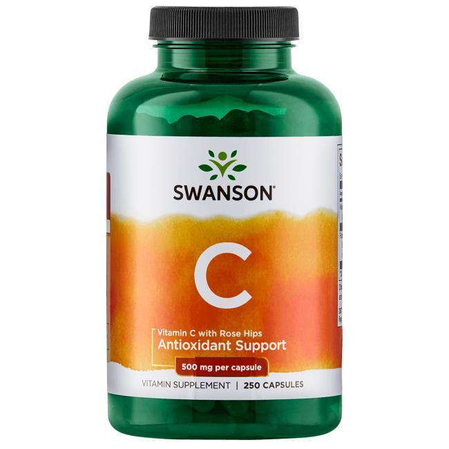 Вітамін С 500 Vitamin C (з шипшиною) Swanson 500мг. (250таб.)