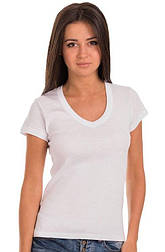 Жіноча футболка біла з коротким рукавом без малюнка бавовняна трикотажна х/б